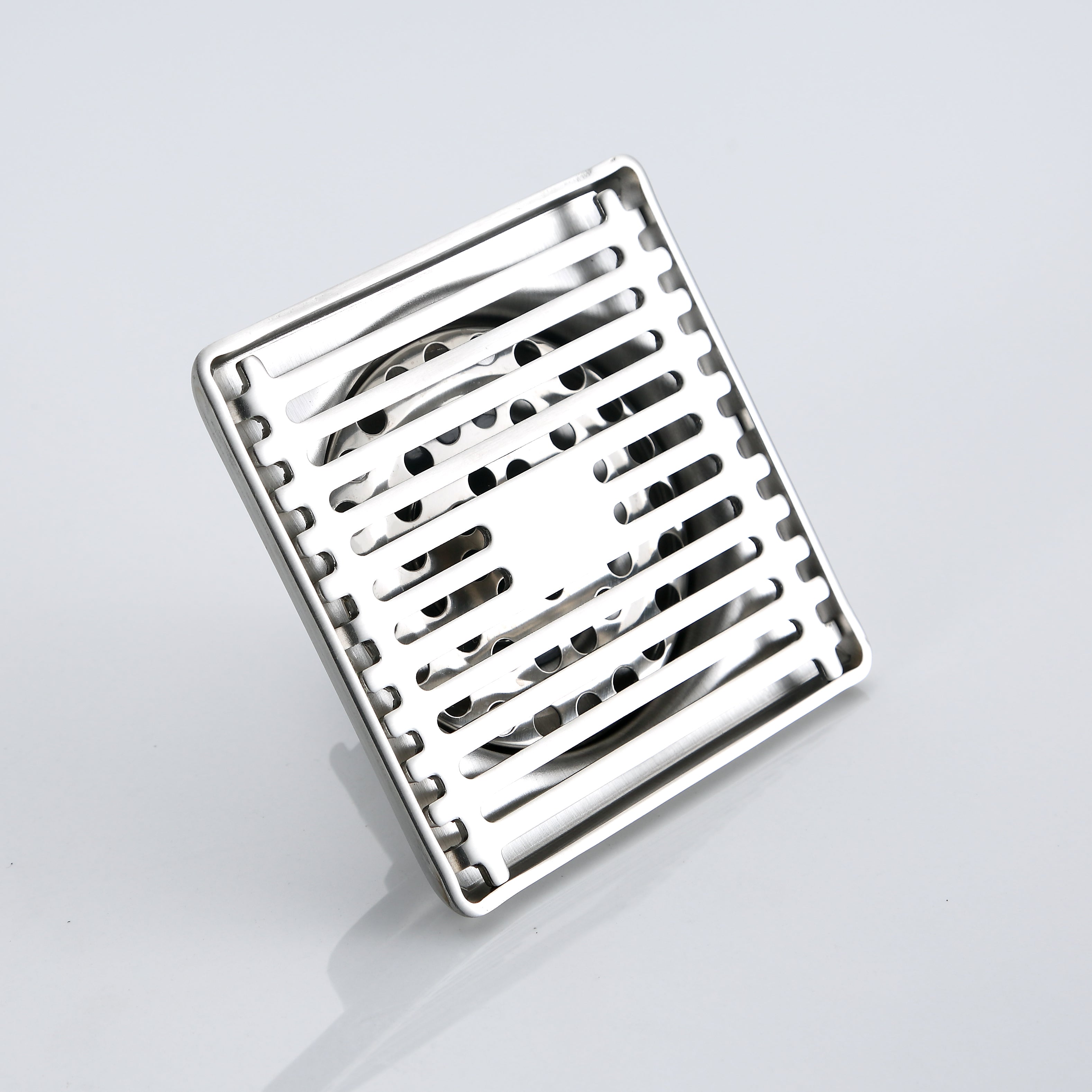 SQUARE FLOOR DRAIN 4" x 4" 5MM STAINLESS STEEL