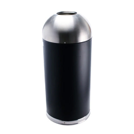 ETERNAL COMMERCIAL TRASH BIN 56L BLACK/BRUSHED STAINLESS STEEL