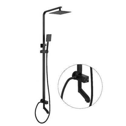 SQUARE ON-WALL SHOWER SYSTEM MATTE BLACK